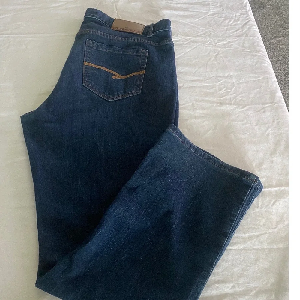 Recycled Blues Mens Slim‎ Fit Dark Wash Denim Jeans 36x32 Blue